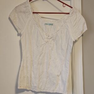 White Eyelet Women's Top